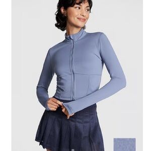 Victorias Secret PINK Blue Long Sleeve Zip-Up Jacket Leggings Set Legging size L